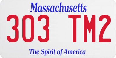 MA license plate 303TM2