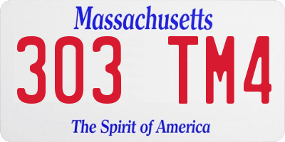 MA license plate 303TM4