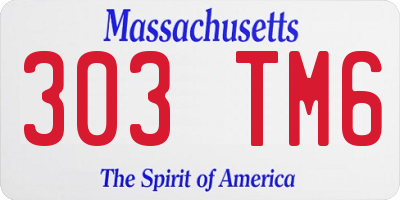 MA license plate 303TM6
