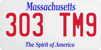 MA license plate 303TM9