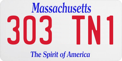 MA license plate 303TN1