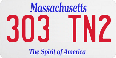 MA license plate 303TN2