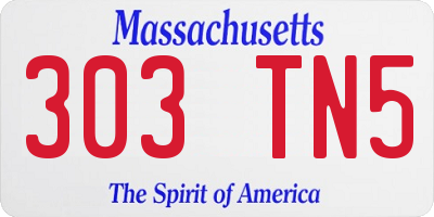 MA license plate 303TN5