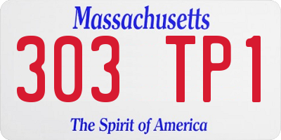 MA license plate 303TP1