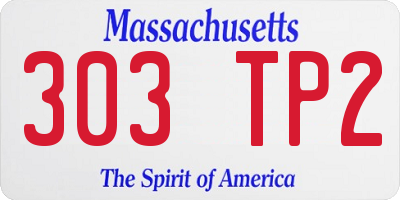 MA license plate 303TP2