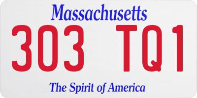 MA license plate 303TQ1