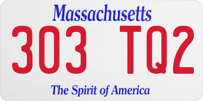 MA license plate 303TQ2