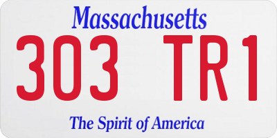 MA license plate 303TR1