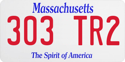 MA license plate 303TR2