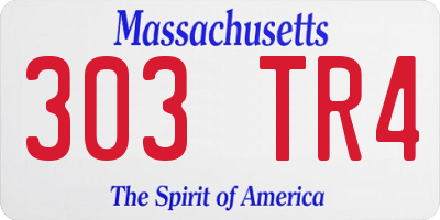 MA license plate 303TR4