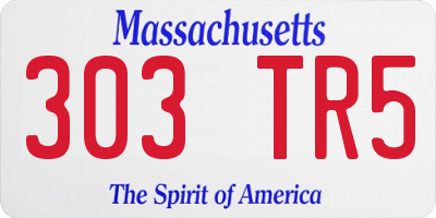 MA license plate 303TR5