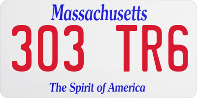 MA license plate 303TR6