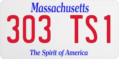 MA license plate 303TS1