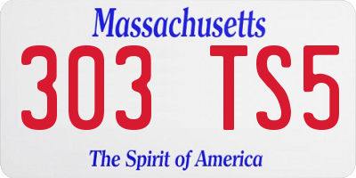 MA license plate 303TS5