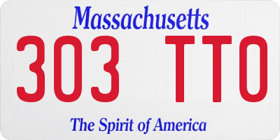 MA license plate 303TT0