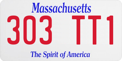 MA license plate 303TT1