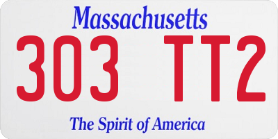 MA license plate 303TT2