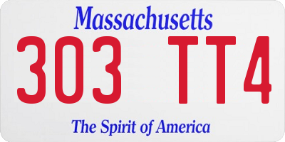 MA license plate 303TT4