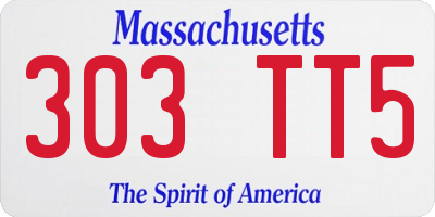 MA license plate 303TT5