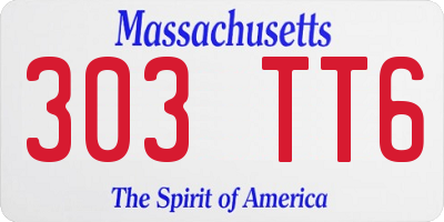 MA license plate 303TT6