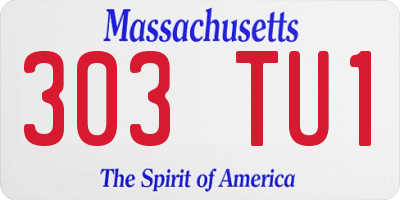 MA license plate 303TU1
