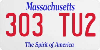MA license plate 303TU2