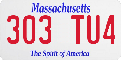 MA license plate 303TU4