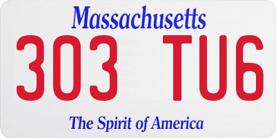 MA license plate 303TU6