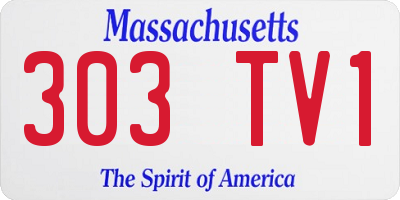 MA license plate 303TV1