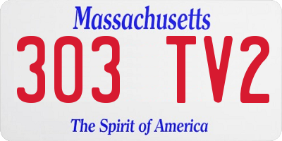 MA license plate 303TV2