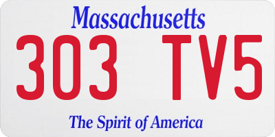 MA license plate 303TV5