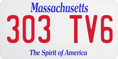 MA license plate 303TV6