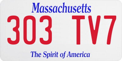 MA license plate 303TV7
