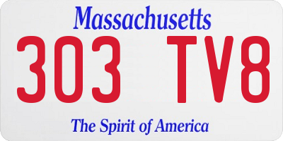 MA license plate 303TV8