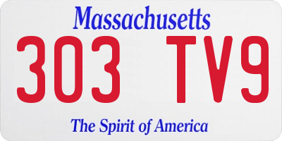 MA license plate 303TV9