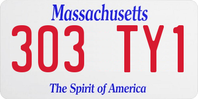MA license plate 303TY1