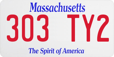 MA license plate 303TY2