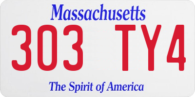 MA license plate 303TY4