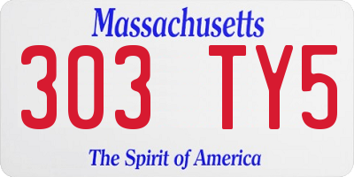 MA license plate 303TY5