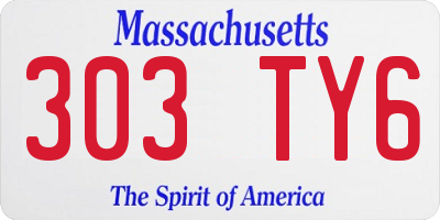 MA license plate 303TY6