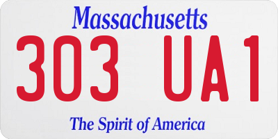 MA license plate 303UA1