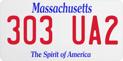 MA license plate 303UA2