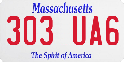 MA license plate 303UA6