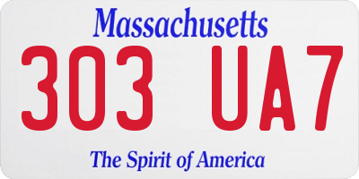 MA license plate 303UA7