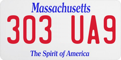 MA license plate 303UA9
