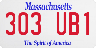 MA license plate 303UB1
