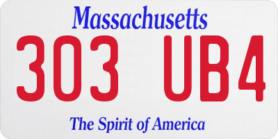 MA license plate 303UB4