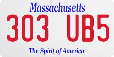 MA license plate 303UB5