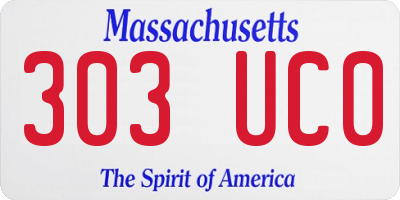 MA license plate 303UC0