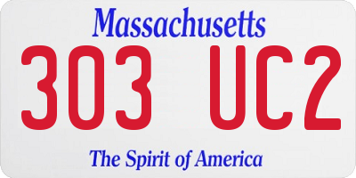 MA license plate 303UC2